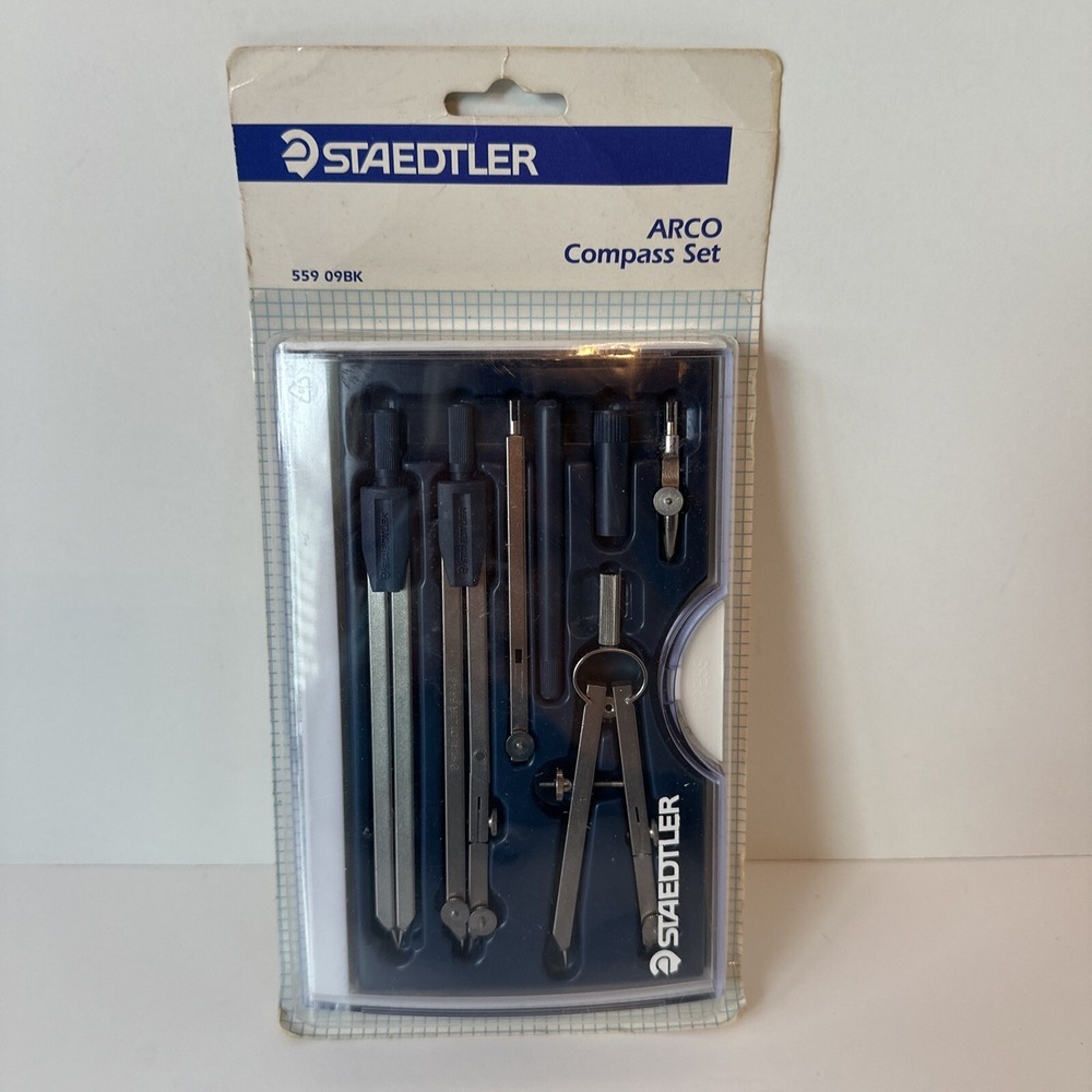 Vintage Staedtler ARCO‎ Compass Set Precision Math Drafting Tools Factory Sealed